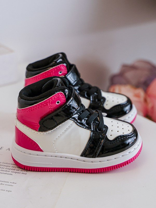 Dziecięce Buty Sportowe Lakierowane Różowo-Białe Milara