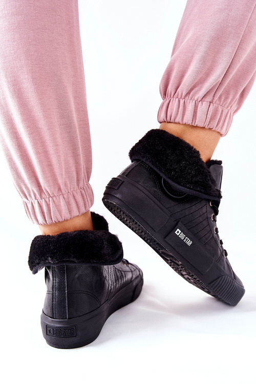 Damskie Ocieplane Trampki BIG STAR II274155 Czarne