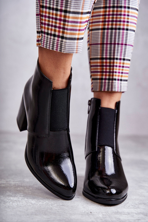 Klasyczne Lakierowane Botki La.Fi 260035B-LA Czarne