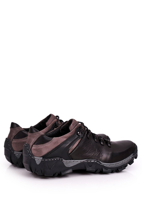 Męskie Skórzane Półbuty Trekkingowe BEDNAREK Czarne