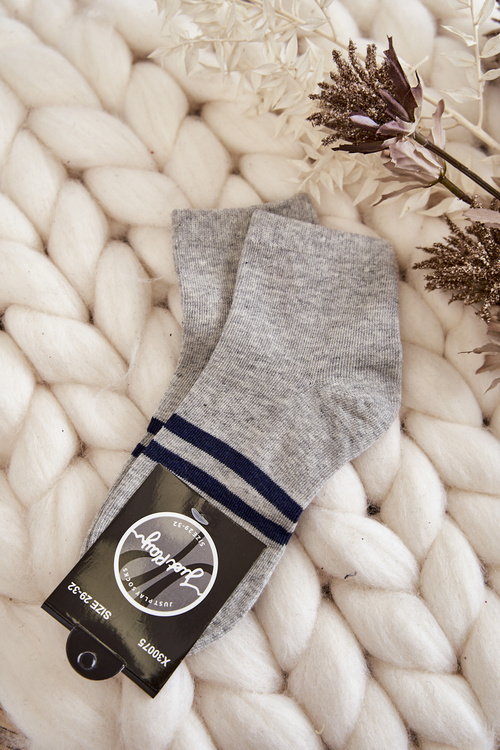 Młodzieżowe Bawełniane Skarpety Za Kostkę Szare