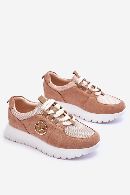 Damskie Buty Sportowe Na Platformie Beżowe Aisha