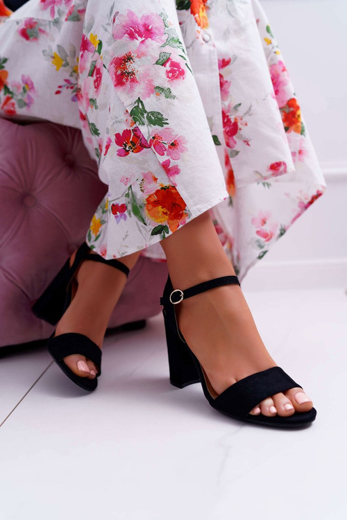 Sandały Damskie Zamszowe Czarne Baloo