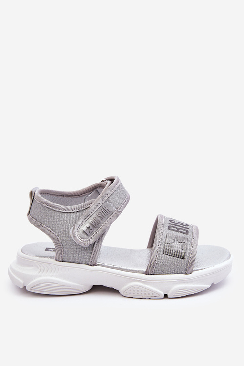 Dziecięce Sandałki Na Rzep Big Star LL374194 Srebrne