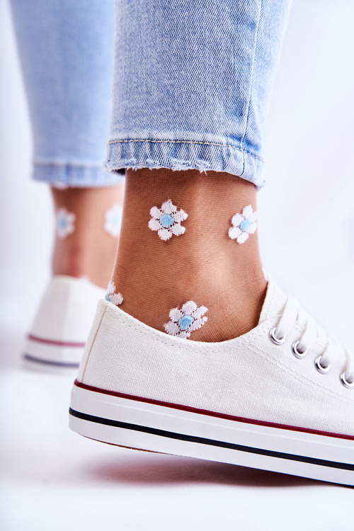 Damskie Klasyczne Trampki Wiązane Białe Be Mine