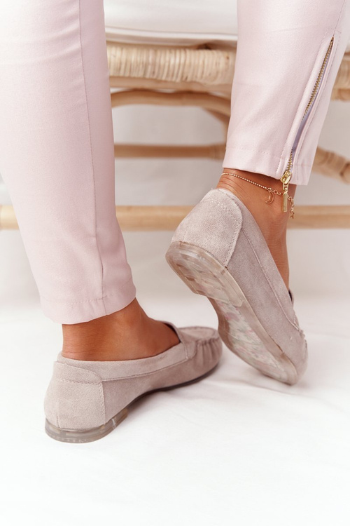 Zamszowe Mokasyny Sergio Leone MK722 Beżowe