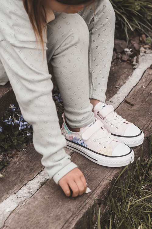 Dziecięce Trampki Materiałowe Print Różowe Buster