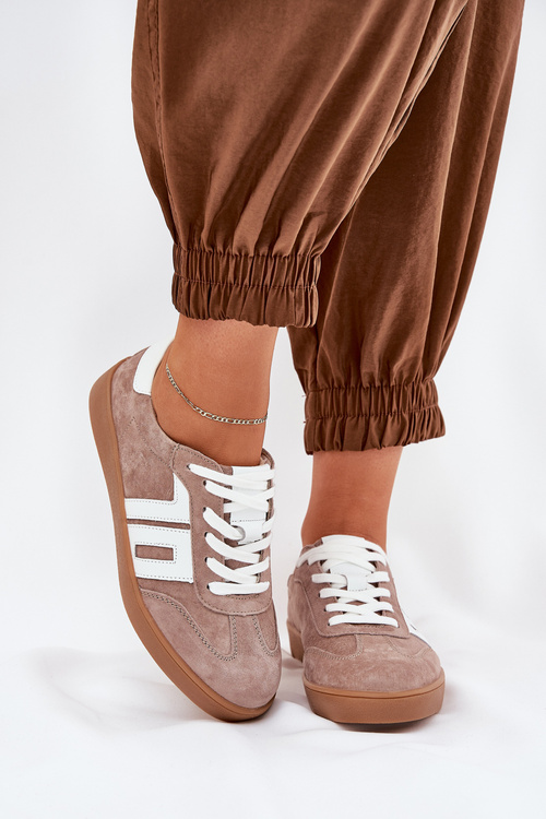 Sneakersy Buty Sportowe Zamszowe Vinceza 79517 Beżowe 