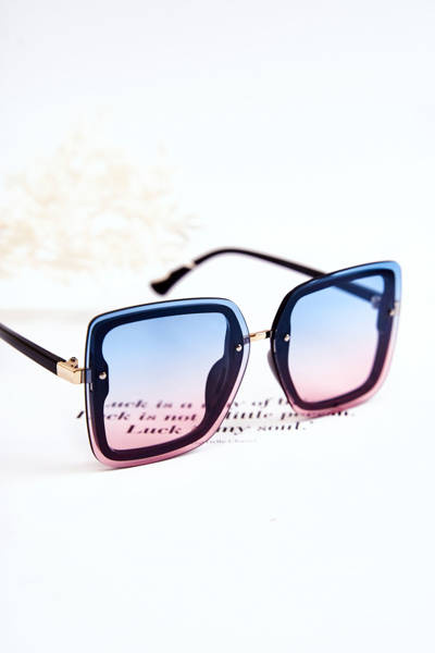 Damskie Modne Okulary Przeciwsłoneczne V130045 Niebiesko-Różowe