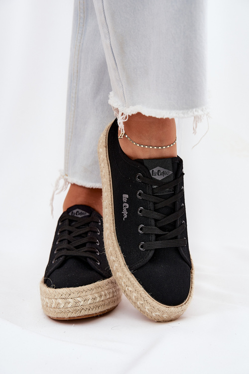 Trampki Damskie Z Plecionką Lee Cooper LCW-25-44-3216 Czarne