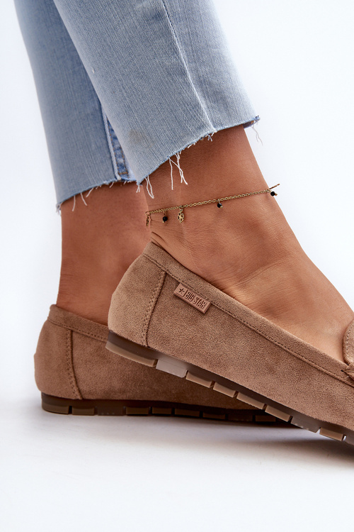 Mokasyny Damskie Eko Zamszowe Big Star NN274930 Memory Foam System Beżowe