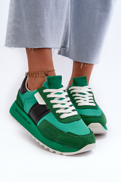 Sneakersy Damskie Na Platformie Big Star NN274501 Memory Foam System Zielone