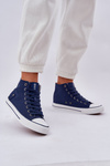 Damskie Wysokie Trampki Big Star DD274333 Granatowe