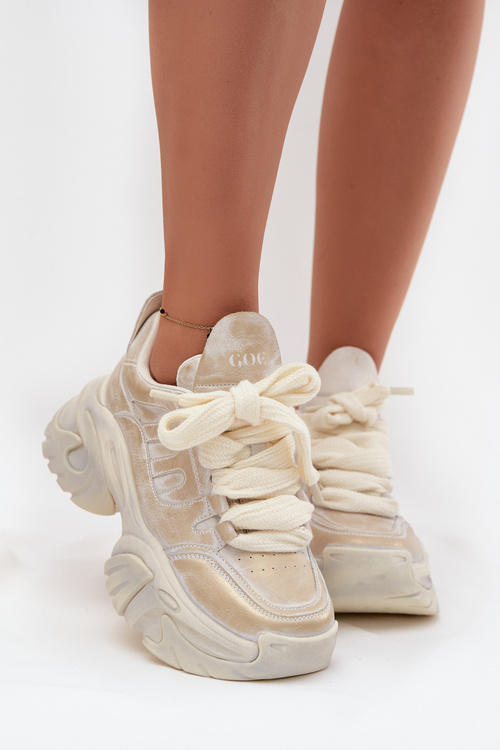 Skórzane Sneakersy Damskie GOE SS2N4009 Złote