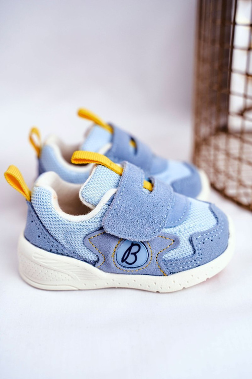 Sportowe Buty Dziecięce na Rzep Zamszowe Niebieskie Malbred