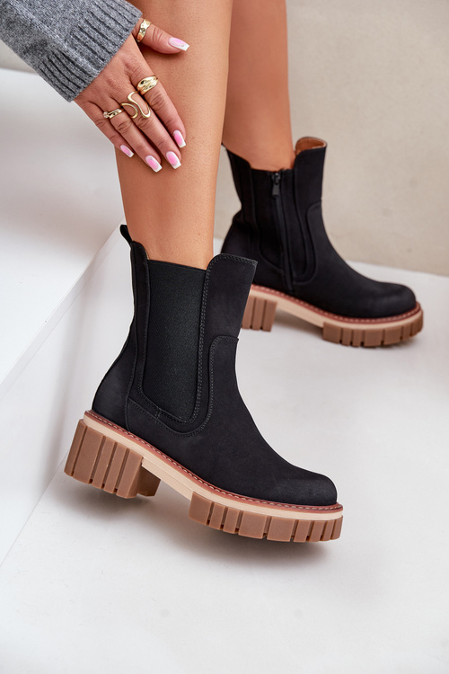 Botki Sztyblety Na Zamek Ocieplane Czarne Linneviae