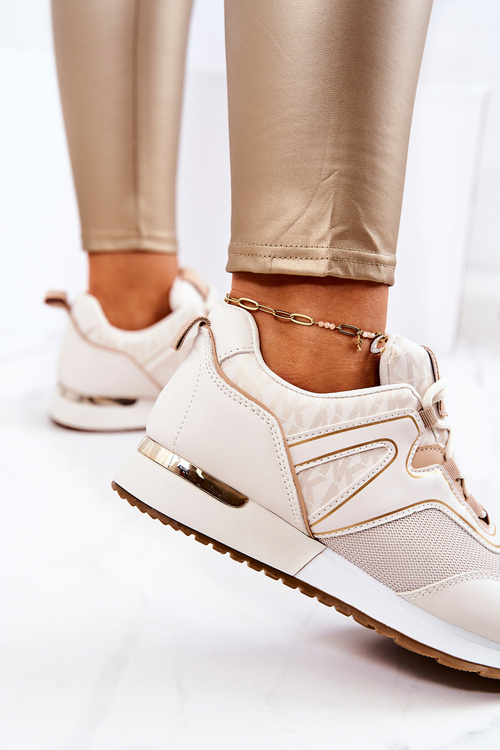 Sportowe Buty Na Platformie Beżowe Ginevra