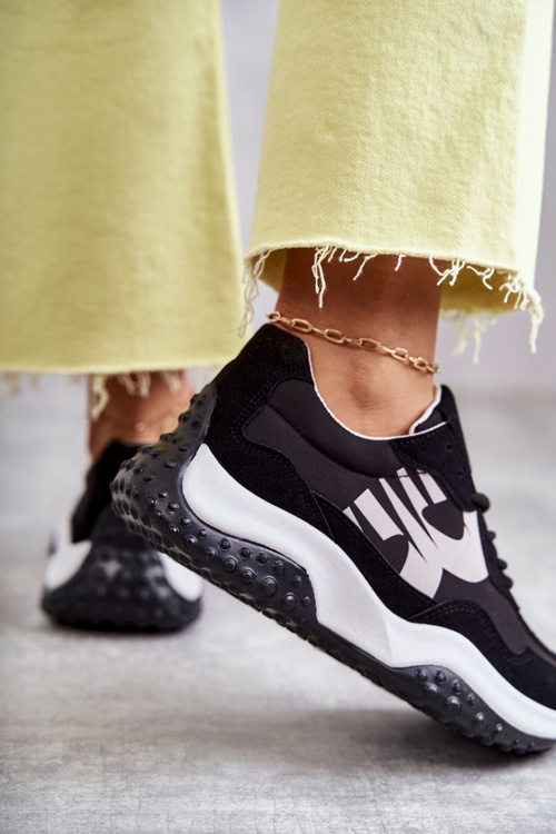 Damskie Buty Sportowe Wiązane Czarne Tolea