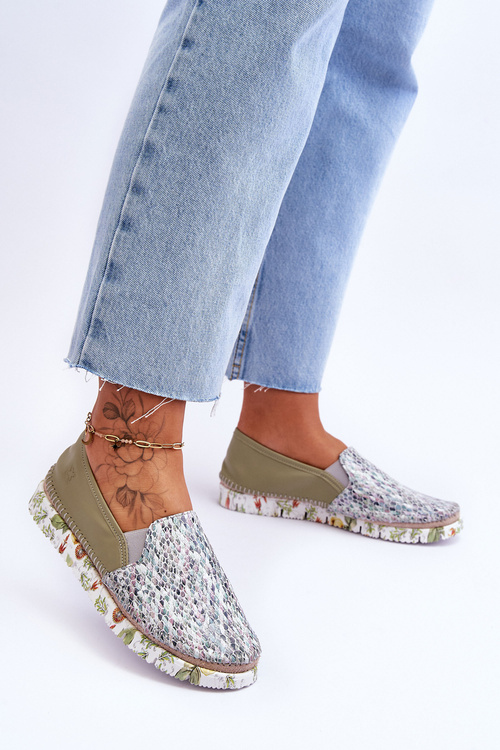 Damskie Półbuty Wsuwane Skórzane Maciejka 03512-51 Zielone