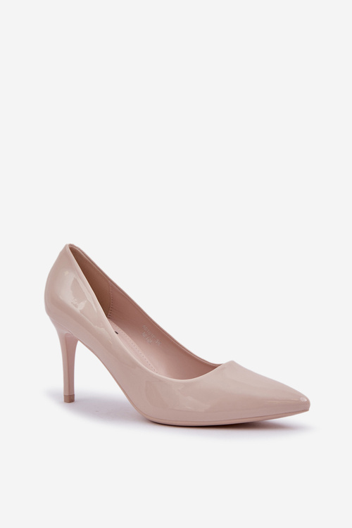 Szpilki Lakierowane Ze Szpiczastymi Noskami Beżowe Laniffia