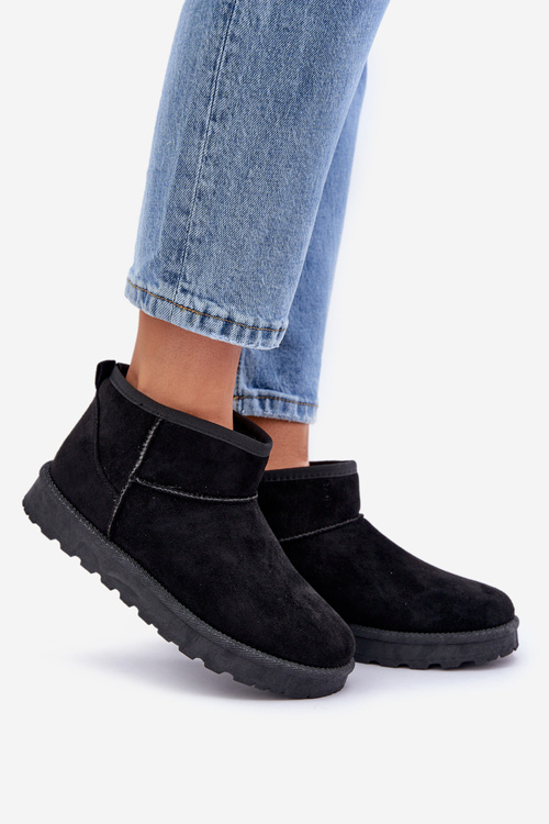 Śniegowce Damskie Z Eko Zamszu Czarne Noliri