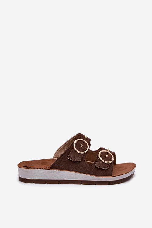 Wygodne Klapki Damskie Inblu CP000054 Brązowe