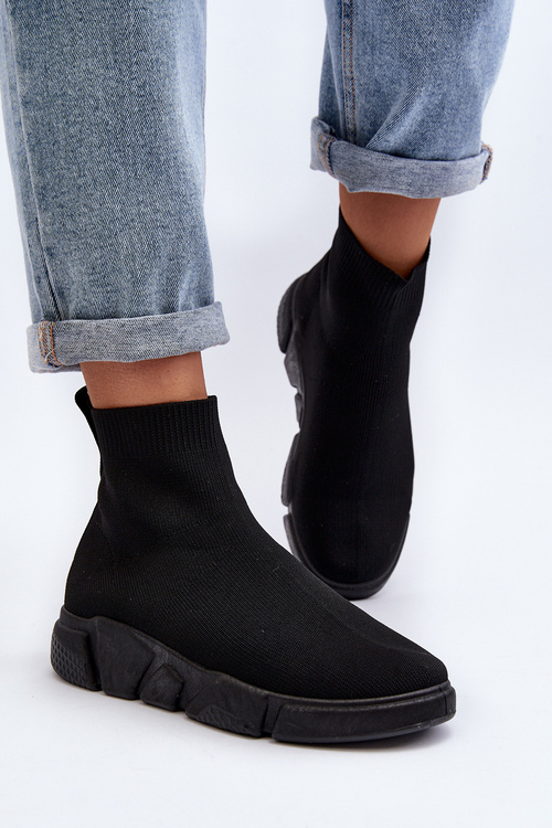 Damskie Buty Sportowe Ze Skarpetą Czarne Zirila