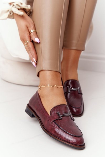 Damskie Mokasyny Sergio Leone PB253 Bordowe