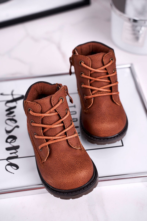 Dziecięce chłopięce trapery botki brązowe Moa