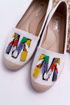 Espadryle Damskie Białe z Naszywkami Meadia 