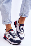 Damskie Sneakersy Memory Foam System Big Star LL274538 Biało-Granatowe