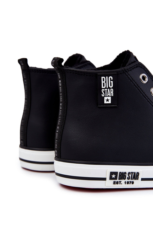 Męskie Wysokie Ocieplane Trampki Big Star KK174346Czarne