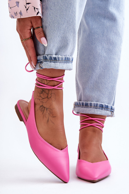 Damskie Wiązane Baleriny Różowe Lilly Ann