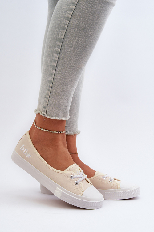 Tenisówki Trampki Damskie Lee Cooper LCW-24-31-2728 Beżowe