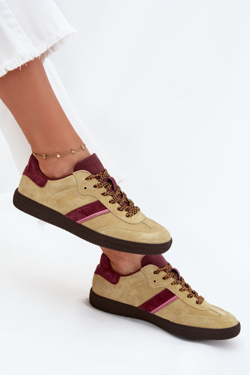 Zamszowe Niskie Sneakersy Damskie Big Star SS274680 HI-POLY SYSTEM Limonkowe