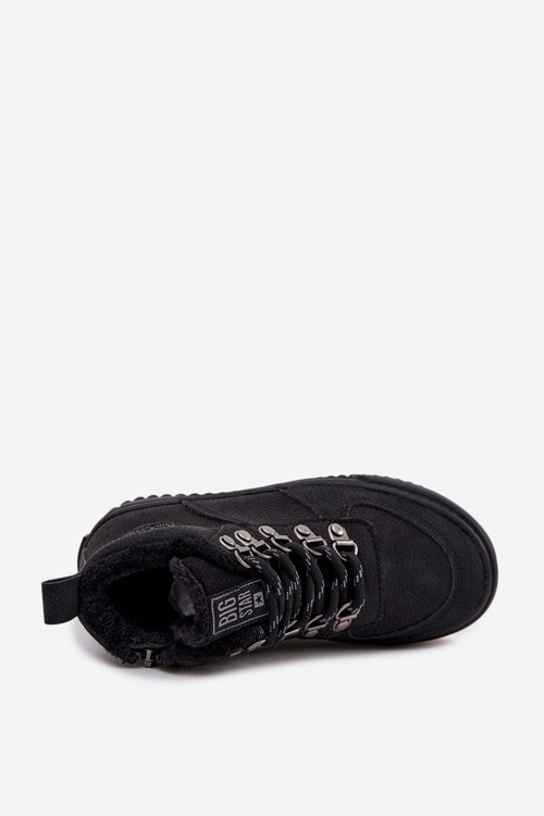 Buty Trekkingowe Trapery Dziecięce Ocieplane Big Star SS374075 Czarne