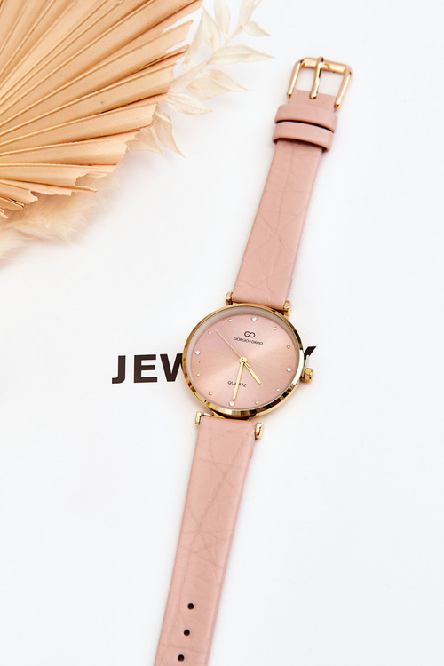 Damski Skórzany Zegarek Giorgio&Dario Różowy