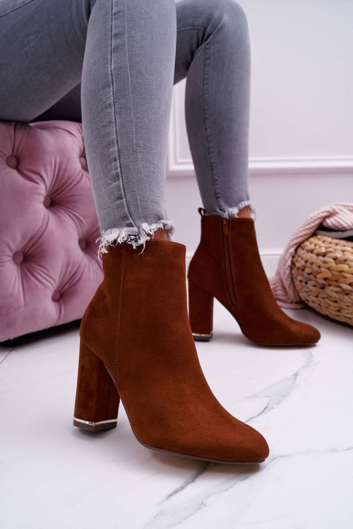 Botki Damskie Na Obcasie Camel Sadie