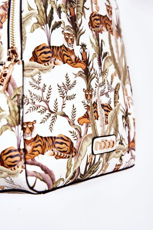 Damski Skórzany Plecak NOBO M3170-CM00 Tygrysy Białe