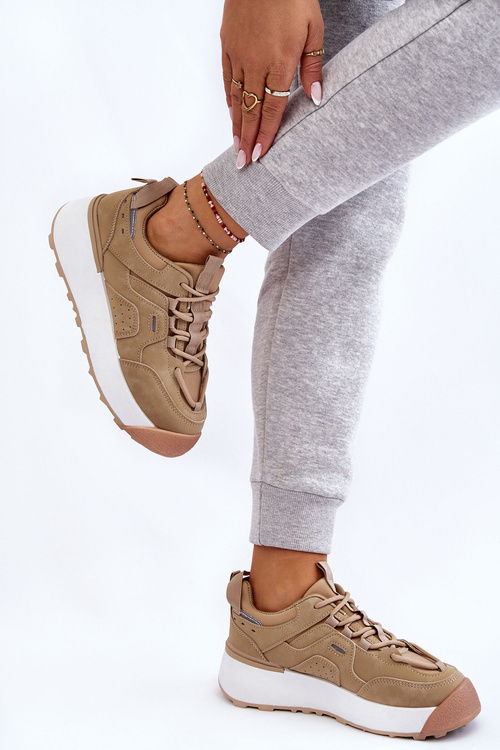 Damskie Buty Sportowe Na Platformie Beżowe Dakari