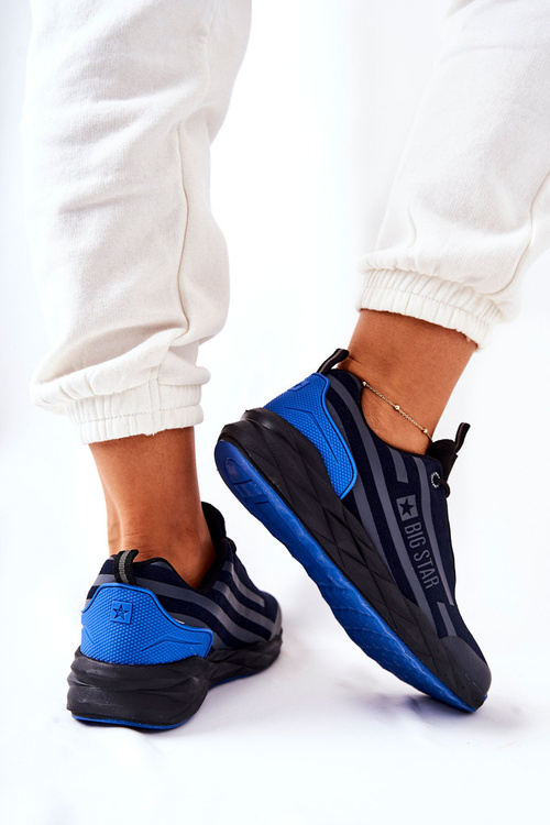 Skórzane Buty Sportowe Big Star II274459 Granatowe
