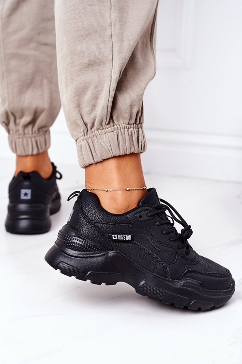 Damskie Sportowe Buty Sneakersy Big Star EE274462 Czarne