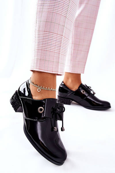 Lakierowane Półbuty Sergio Leone PB260 Czarne