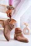 Zamszowe Botki Z Łańcuszkiem Brązowe Talitha