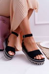 Sandały Damskie Na Platformie Czarne Arielle