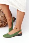 Baleriny Na Obcasie Maciejka Zielone 04482-09