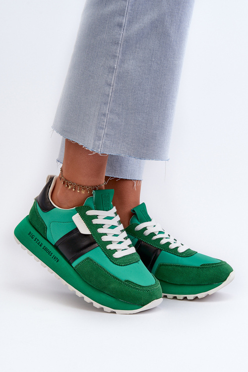 Sneakersy Damskie Na Platformie Big Star NN274501 Memory Foam System Zielone