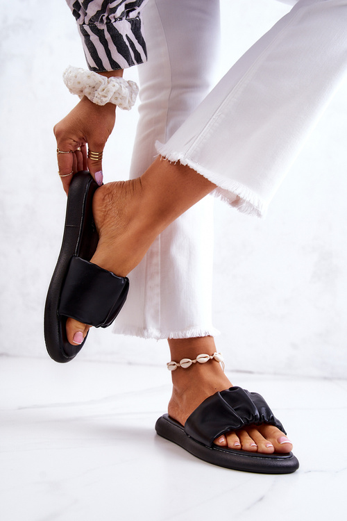 Damskie Klasyczne Klapki Czarne Feline