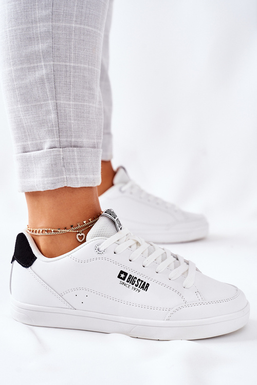 Damskie Skórzane Tenisówki Memory Foam BIG STAR II274319 Białe