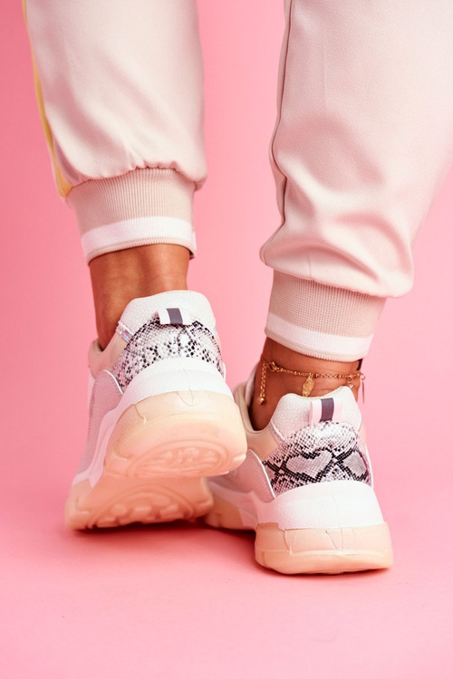 Sportowe Damskie Buty Sneakersy Beżowe Idaise